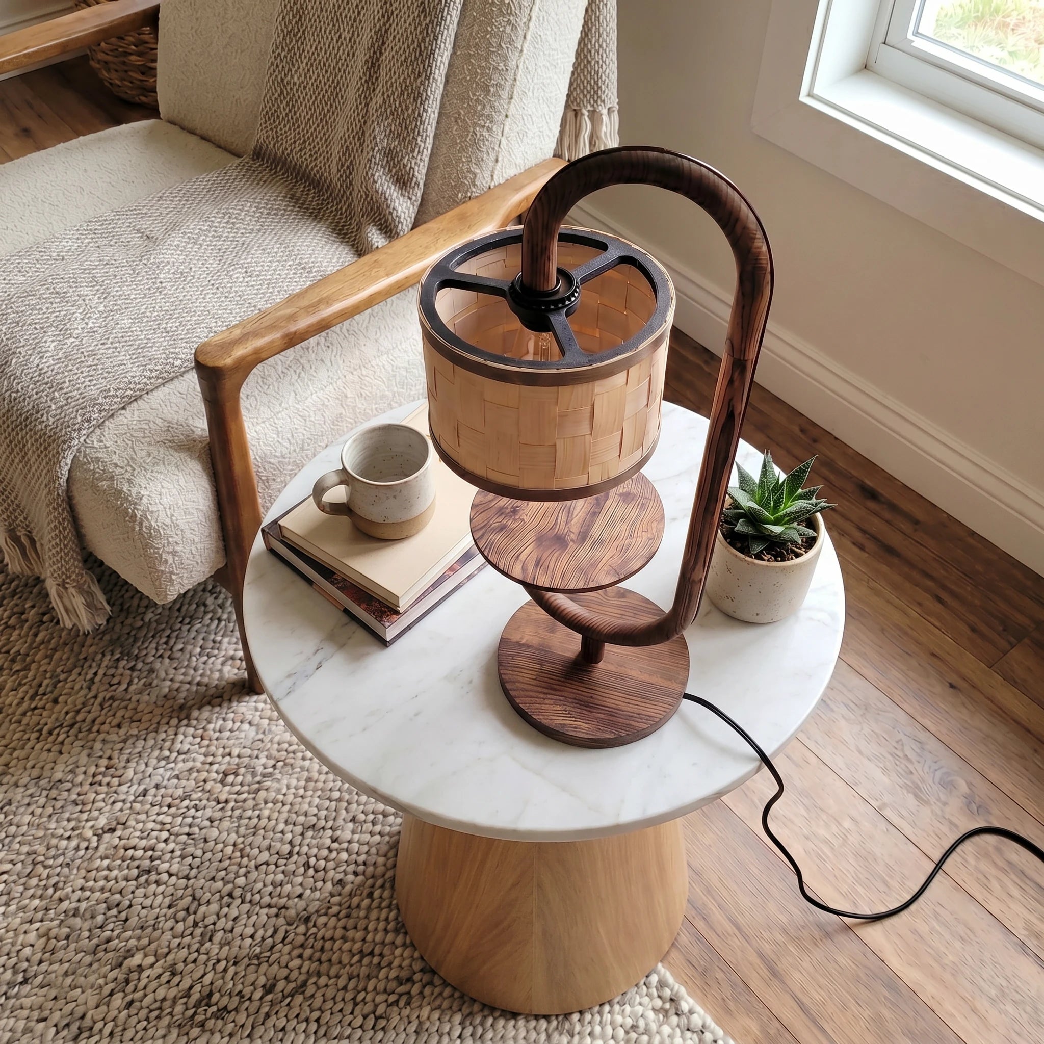 Acus Table Lamp with Side Tray