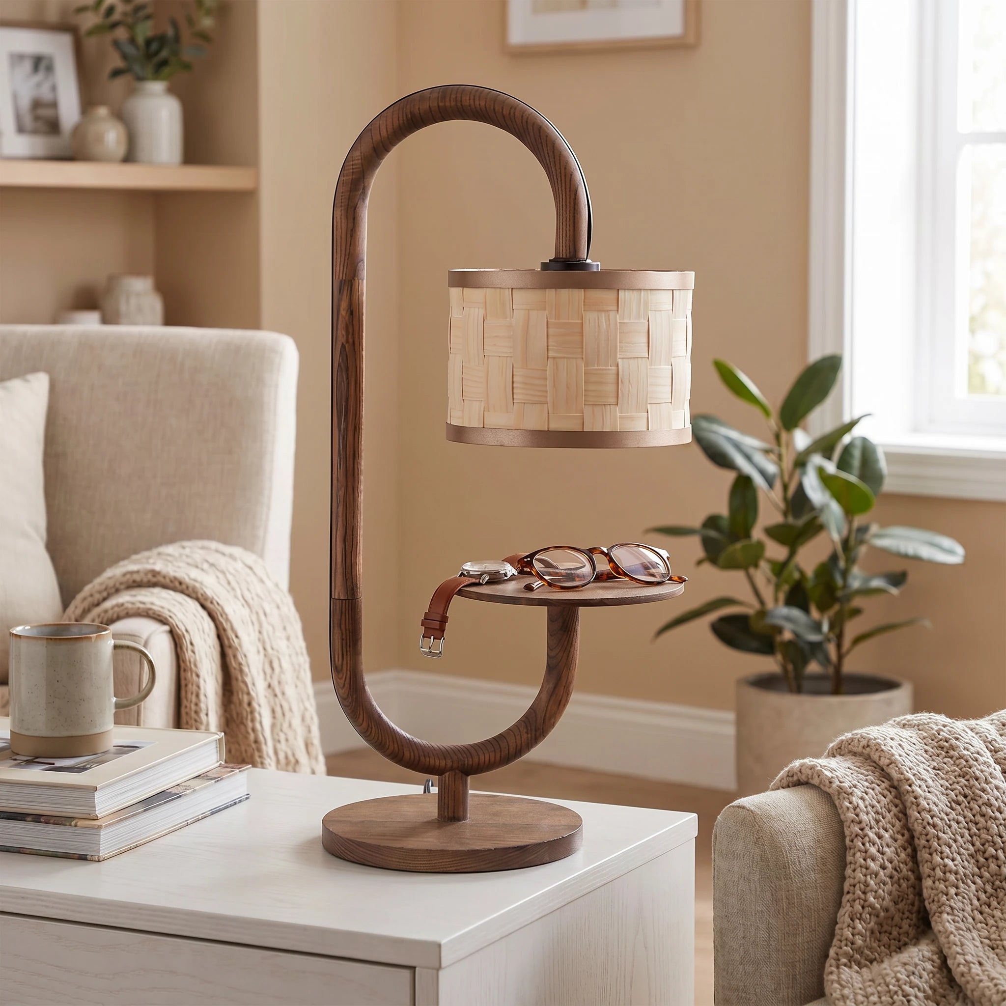 Acus Table Lamp with Side Tray