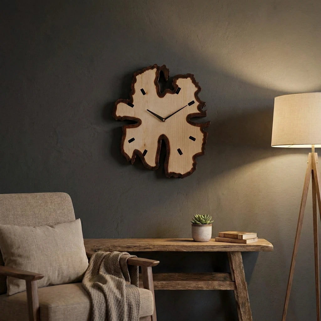 Organic Wall Clock (Natural Wood)